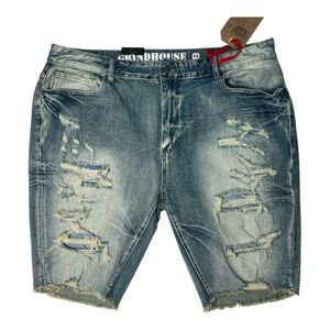 Sz 44 Distressed Blue Denim Shorts